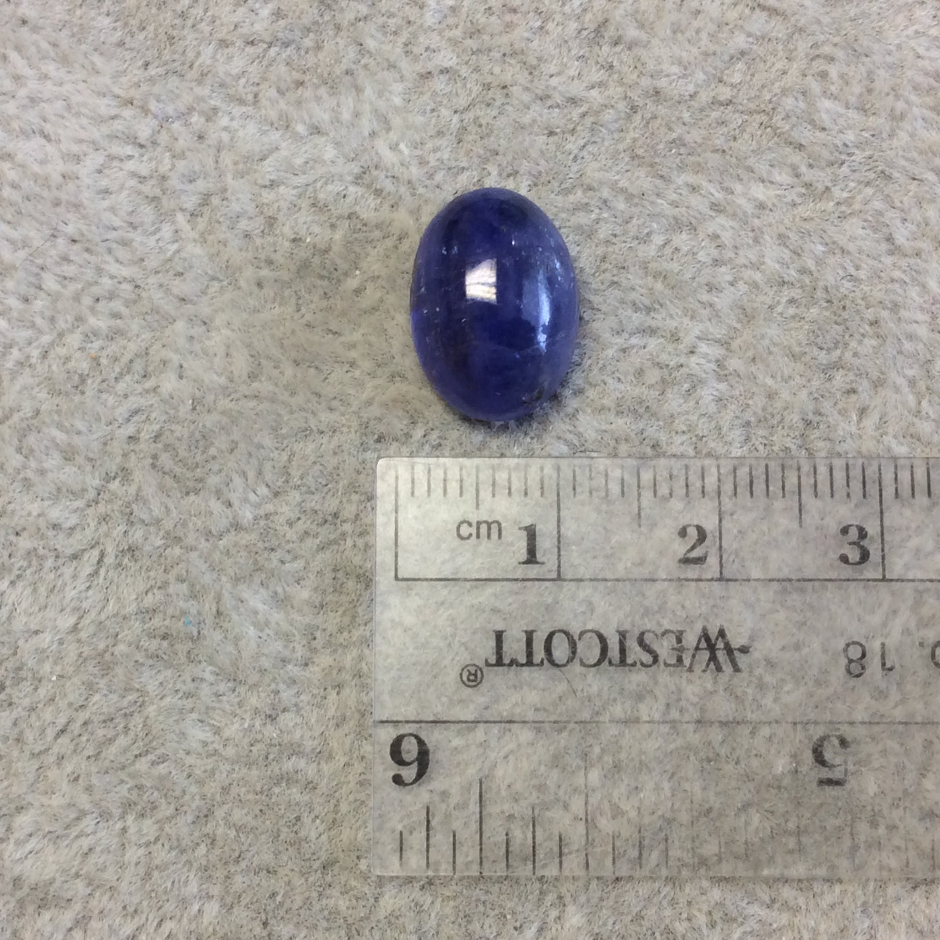 OOAK Natural AAA Blue Tanzanite Oval Shaped Domed Back Cabochon "10" - Measuring 11mm x 15mm, 6mm Dome Height - High Quality Gemstone Cab