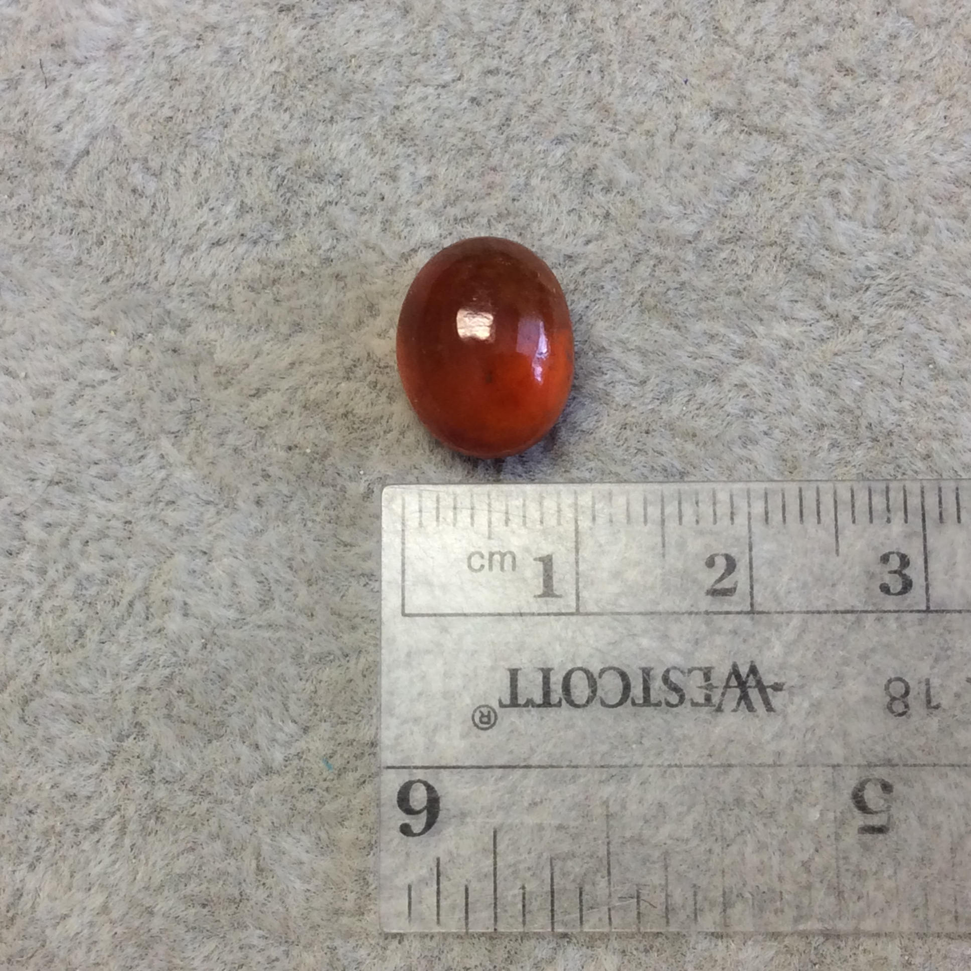 OOAK Natural Hessonite Garnet Oblong Oval Shaped Domed Back Cabochon - Measuring 10mm x 13mm, 7.25mm Dome Height - Quality Gemstone Cab