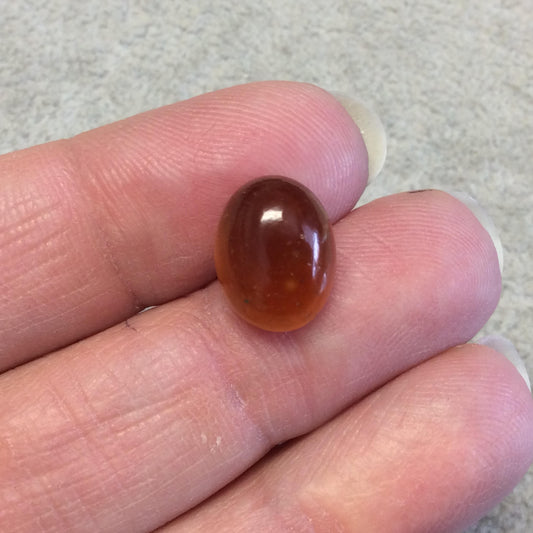 OOAK Natural Hessonite Garnet Oblong Oval Shaped Domed Back Cabochon - Measuring 10mm x 13mm, 6.75mm Dome Height - Quality Gemstone Cab