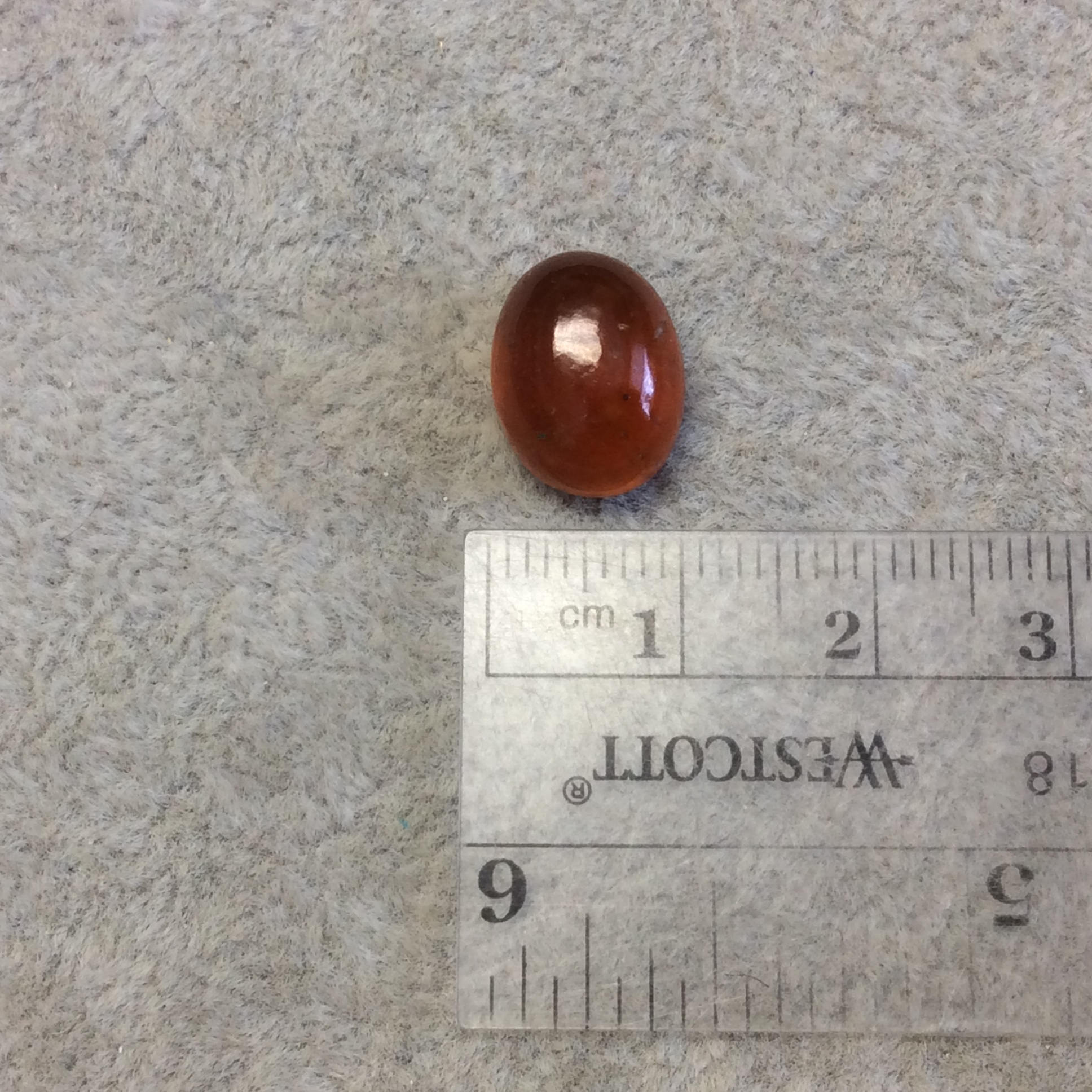 OOAK Natural Hessonite Garnet Oblong Oval Shaped Domed Back Cabochon - Measuring 10mm x 13mm, 6.75mm Dome Height - Quality Gemstone Cab