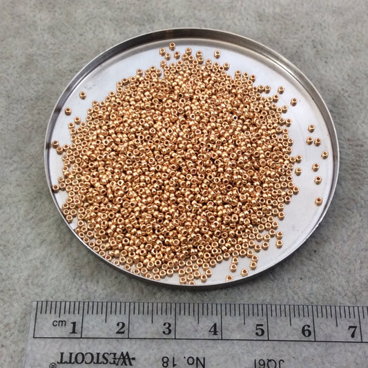 Size 15/0 Galvanized Yellow Gold Genuine Miyuki Glass Seed Beads - Sold by 8.2 Gram Tubes (~2050 Beads per Tube) - (15-91053)