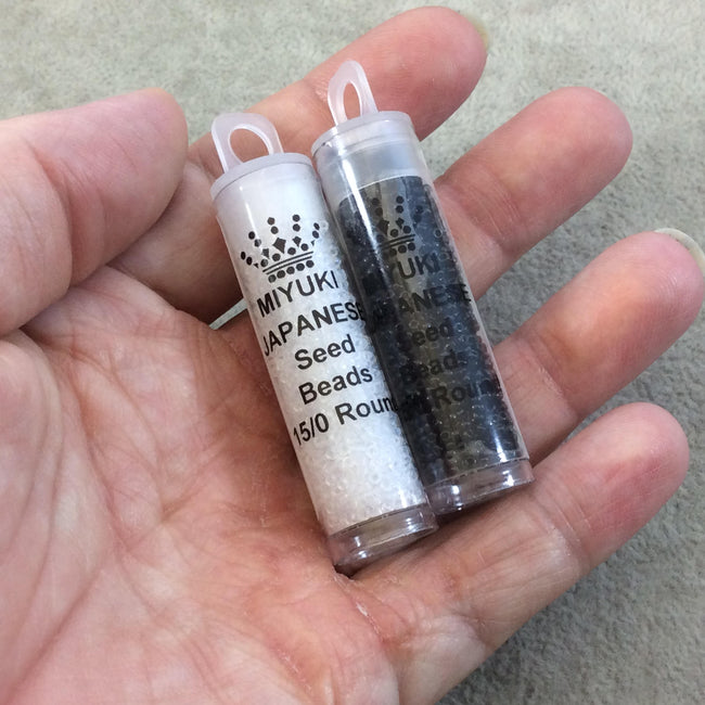 Size 15/0 Metallic Steel Genuine Miyuki Glass Seed Beads - Sold by 8.2 Gram Tubes (~2050 Beads per Tube) - (15-9190)