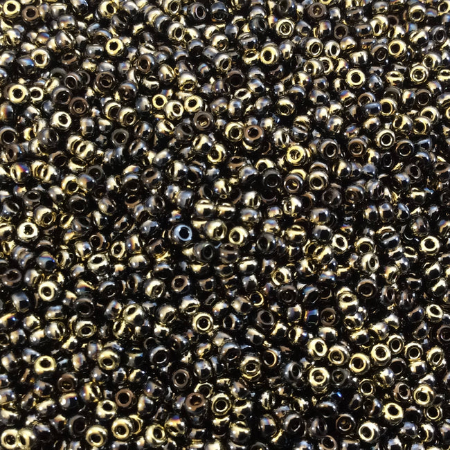 Size 11/0 Glossy Black-Base California Night Miyuki/Czech Unions Glass Seed Beads - Sold by 24 Gm Tubes (~2500 Beads/Tube) - (11-401-98543)