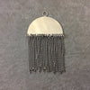 2" Silver Plated Copper Jellyfish Shaped Pendant with Gold Plated Chains - Measuring 52mm x 31mm, 45mm Long Chains
