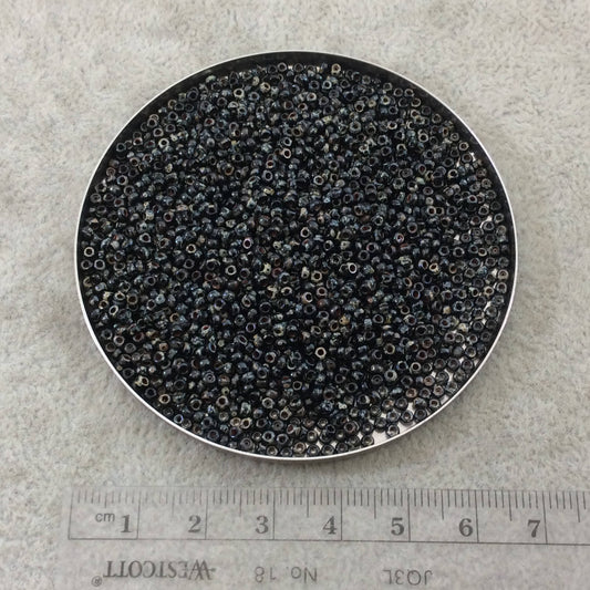 Size 11/0 Opaque Matte Picasso Smoky Black Genuine Miyuki Glass Seed Beads - Sold by 23 Gm. Tubes (Approx. 2500 Beads per Tube) - (11-94511)