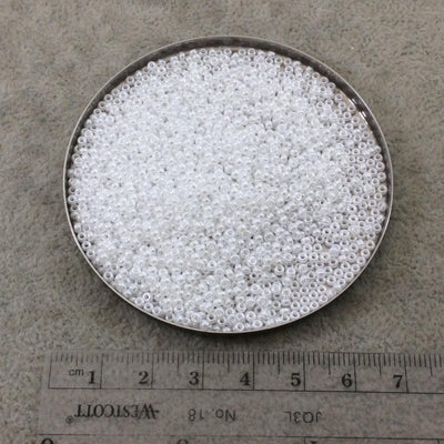 Size 11/0 Glossy Finish White Ceylon Genuine Miyuki Glass Seed Beads - Sold by 23 Gram Tubes (Approx. 2500 Beads per Tube) - (11-9528)