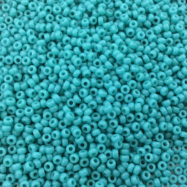 Size 11/0 Glossy Finish Opaque Turquoise Genuine Miyuki Glass Seed Beads - Sold by 23 Gram Tubes (Approx. 2500 Beads per Tube) - (11-9412)