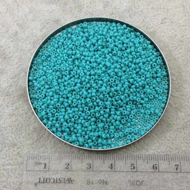 Size 11/0 Glossy Finish Opaque Turquoise Genuine Miyuki Glass Seed Beads - Sold by 23 Gram Tubes (Approx. 2500 Beads per Tube) - (11-9412)