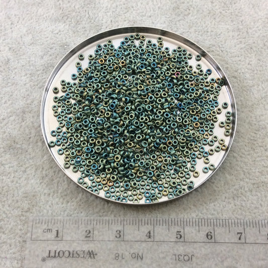 1mm x 2mm MATTE Metallic Patina Iris Genuine Miyuki Glass Seed Spacer Beads - Sold by 7 Gram Tubes (Approx 770 Beads per Tube) - (SPR2-2008)