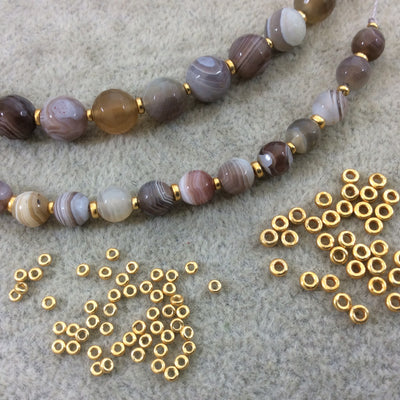 1mm x 2mm Glossy Metallic Bronze Genuine Miyuki Glass Seed Spacer Beads - Sold by 7 Gram Tubes (Approx 770 Beads per Tube) - (SPR2-457)