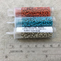 Size 11/0 Glossy Finish Purple Coated Brass Seed Beads with 1.1mm Holes - Sold by 2", 13 Gm. Tubes (Approx. 700 Beads per Tube) - (MT11-PRP)