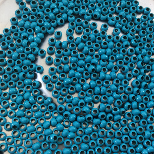 Size 11/0 Glossy Finish Turquoise Coated Brass Seed Beads with 1.1mm Holes - Sold by 2", 13 Gram Tubes (~700 Beads per Tube) - (MT11-TURQ)