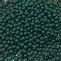 Size 8/0 Glossy Finish Dark Green Coated Brass Seed Beads with 1.1mm Holes - Sold by 5", 36 Gram Tubes (~900 Beads per Tube) - (MT8-DKGRN)