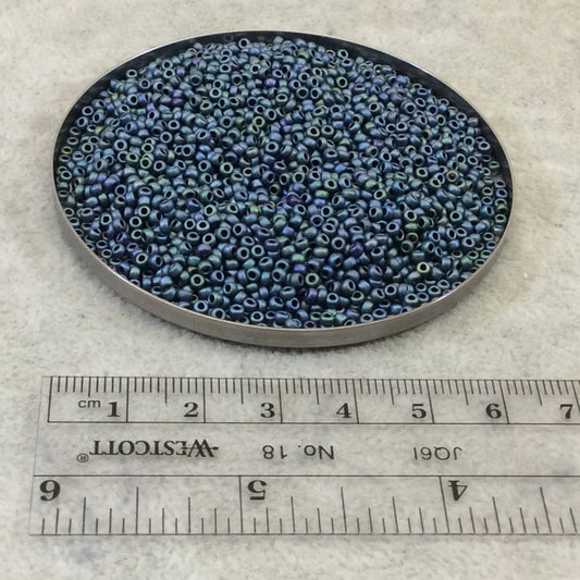 Size 11/0 Matte Finish Metallic Blue-Green  Miyuki Glass Seed Beads - Sold by 23 Gram Tubes (~ 2500 Beads / Tube) - (11-92064)