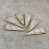 Jeweler's Lot OOAK Gold Plated Natural Moonstone Faceted Flat Back Arrow Assorted Copper Bezel Pendants "MS-20" 37-40mm - Sold As Shown!