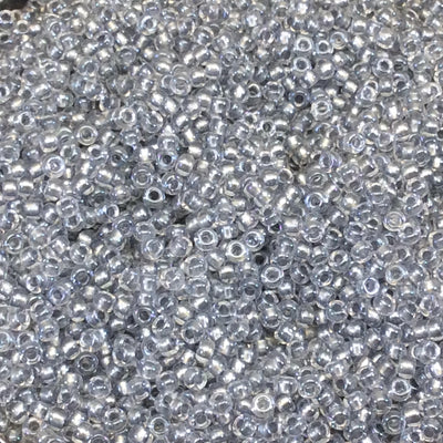 Size 11/0 Glossy Finish Sparkle Pewter-Lined Crystal Color Miyuki Glass Seed Beads - Sold by 23 Gram Tubes (~ 2500 Beads / Tube) - (11-9242)