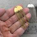 3/4" Gunmetal Plated Copper Jellyfish Shaped Pendant with Matching Chains,  - Measuring 21mm x 13mm, w/ 45mm Chains