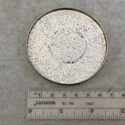 1mm x 2mm Glossy Ivory Ceylon Genuine Miyuki Glass Seed Spacer Beads - Sold by 7 Gram Tubes (~ 770 Beads per Tube) - (SPR2-592)