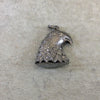 OOAK Genuine Pave Diamond Encrusted Gunmetal Plated Sterling Silver Eagle/Bird Pendant - Measuring 30mm x 40mm, Approx. - 2.41 cts