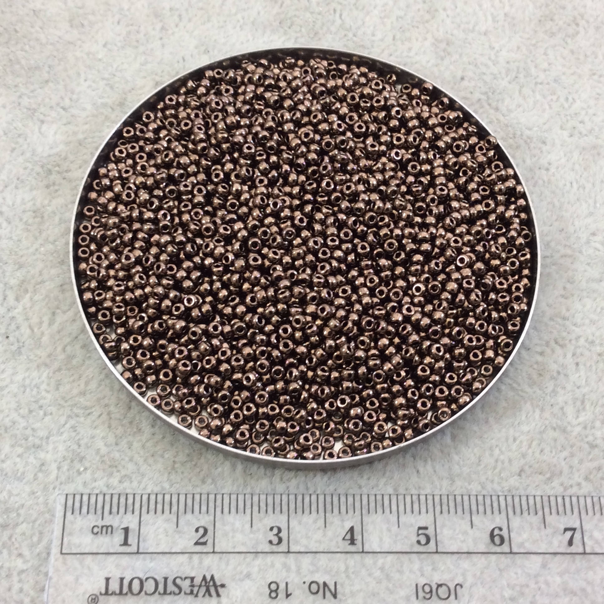 Size 11/0 Glossy Finish Metallic Chocolate Brown Genuine Miyuki Glass Seed Beads - Sold by 23 Gram Tubes (~2500 Beads per Tube) - (11-9461)