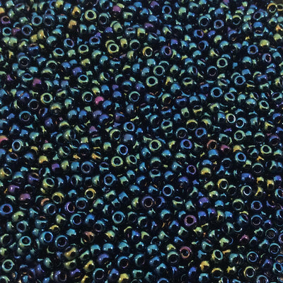 Size 11/0 Glossy Finish Metallic Dark Blue Iris Genuine Miyuki Glass Seed Beads - Sold by 23 Gram Tubes (~2500 Beads per Tube) - (11-9452)