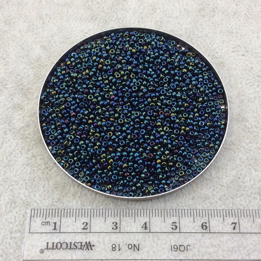 Size 11/0 Glossy Finish Metallic Dark Blue Iris Genuine Miyuki Glass Seed Beads - Sold by 23 Gram Tubes (~2500 Beads per Tube) - (11-9452)