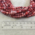 8mm Red Mottled Agate Beads