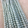 6mm Faceted Round Blue-Green Amazonite Beads - 15.5" Strand (Approximately 67 Beads) - Natural Semi-Precious Gemstone