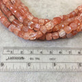 Sunstone Cube Beads - 6mm Faceted