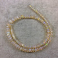 OOAK 3.5-7mm Faceted Transparent Rainbow Ethiopian Opal Graduated Rondelle Beads - 15.5" Strand (131 Beads) - High Quality Indian Gemstone