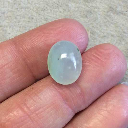 Natural OOAK Small Oval Shape Mint Green Chrysoprase Cabochon "E" - Measuring 11mm x 15mm, 7.5mm Dome Height - Semi-Precious Gemstone Cab