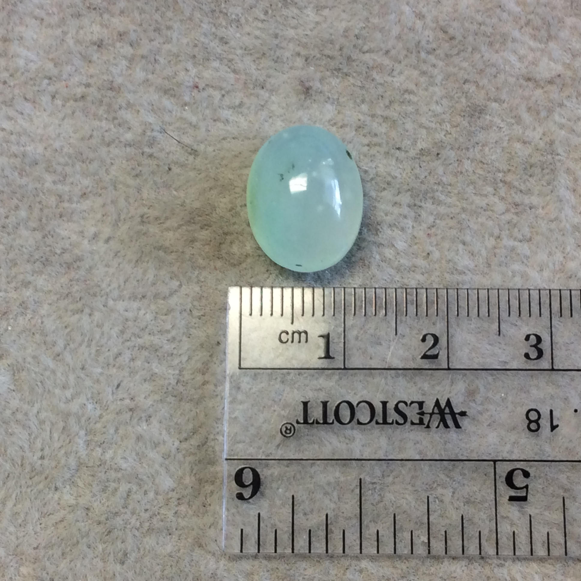 Natural OOAK Small Oval Shape Mint Green Chrysoprase Cabochon "E" - Measuring 11mm x 15mm, 7.5mm Dome Height - Semi-Precious Gemstone Cab