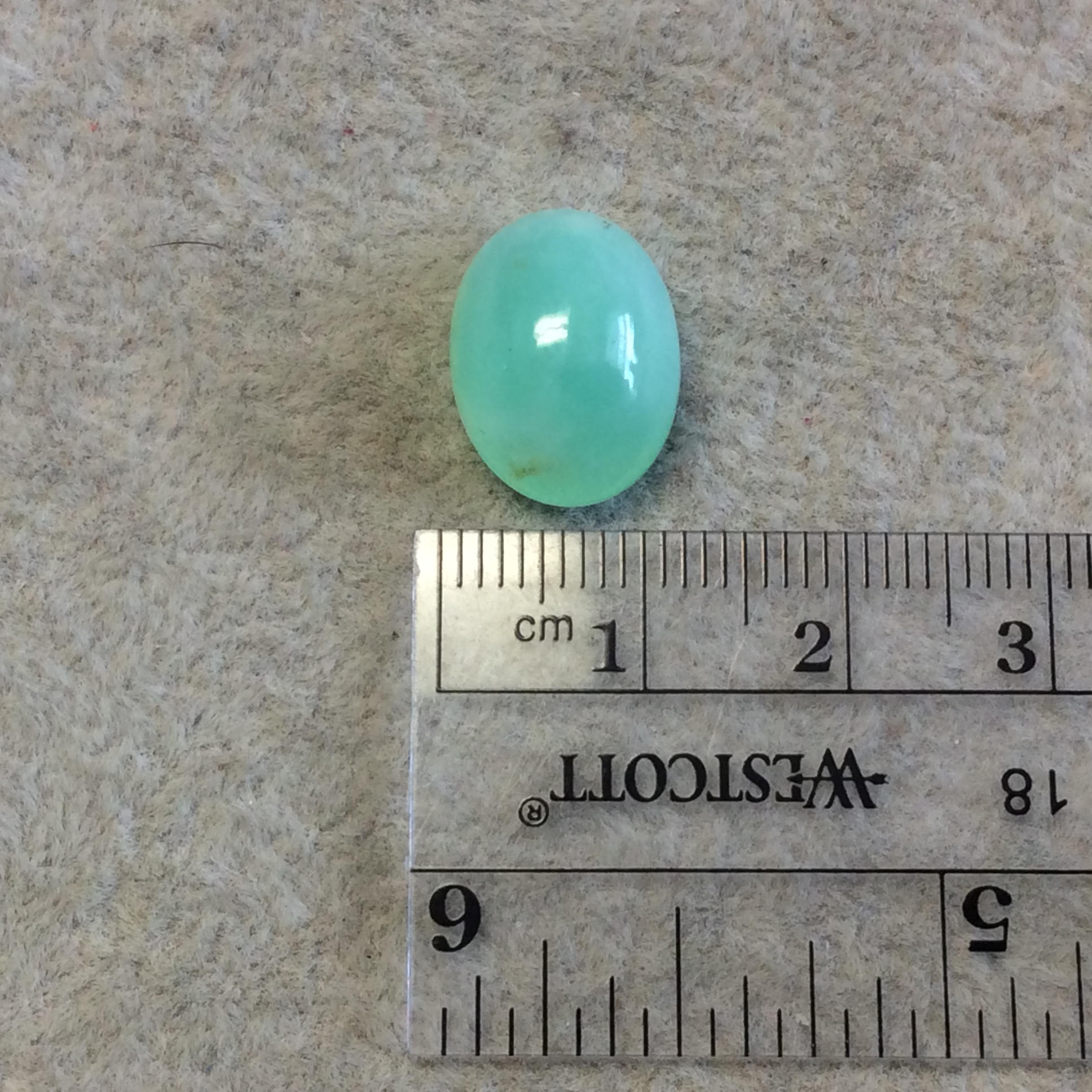 Natural OOAK Small Oval Shape Mint Green Chrysoprase Cabochon "F" - Measuring 11.5mm x 15mm, 7.5mm Dome Height - Semi-Precious Gemstone Cab