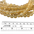 10mm Natural Yellow Citrine Smooth Glossy Round/Ball Shaped Beads With 2mm Holes - 7.5" Strand (Approx. 20 Beads) - LARGE HOLE BEADS