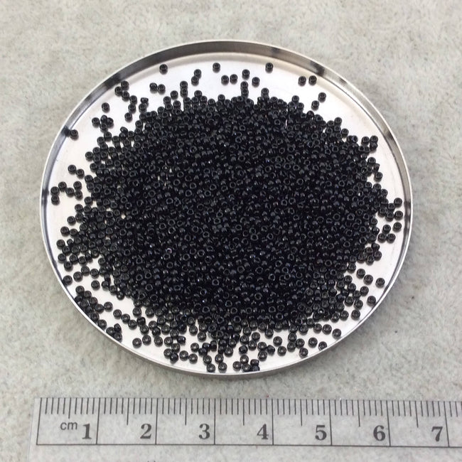 Size 15/0 Opaque Black Genuine Miyuki Glass Seed Beads - Sold by 8.2 Gram Tubes (~2050 Beads per Tube) - (15-9401)