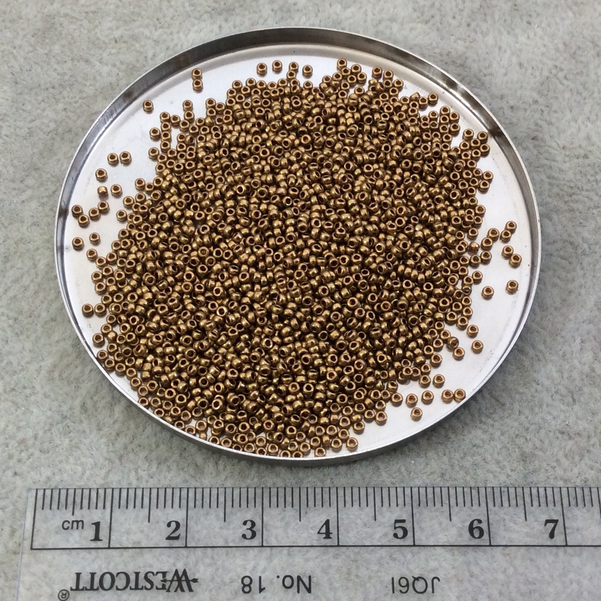Size 15/0 Metallic Light Bronze Genuine Miyuki Glass Seed Beads - Sold by 8.2 Gram Tubes (~2050 Beads per Tube) - (15-9457L)
