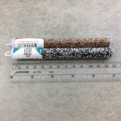 Size 11/0 Glossy Black-Base Amber Miyuki/Czech Unions Glass Seed Beads - Sold by 24 Gram Tubes (~2500 Beads perTube) - (11-401-26441)