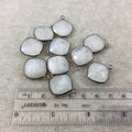 Gunmetal Plated Natural Moonstone Faceted Diamond Shaped Copper Bezel Pendant - Measures 16mmx16mm - Sold Individually, Random