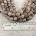 12mm Smokey Brown Lightweight Glossy Acrylic Smooth Finish Round/Rondelle Shaped Beads with 2.5mm Holes - 16" Strand (Approx. 36 Beads)