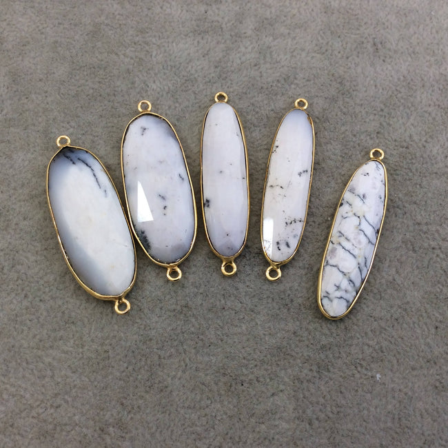 Jeweler's Lot OOAK Gold Plated Natural Dendritic Opal Faceted Assorted Shape Copper Bezel Pendants "E" - Assorted Sizes - Sold as Shown!