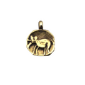 Rustic Oxidized Gold Plated Deer Pendant with Ring
