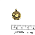 Rustic Oxidized Gold Plated Deer Pendant with Ring