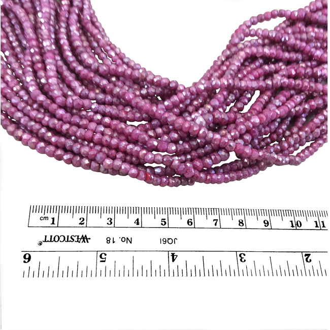 Holiday Special! 3-4mm x 3-4mm Faceted Mystic Magenta Dyed Natural Quartz Rondelle Beads - 13" Strand (~ 115 Beads)