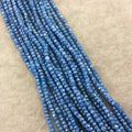 Holiday Special! 3-4mm x 3-4mm Faceted Mystic Blue Dyed Natural Quartz Rondelle Beads - 13" Strand (~ 115 Beads)