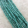 Holiday Special! 3-4mm x 3-4mm Faceted Mystic Green Dyed Natural Quartz Rondelle Beads - 13" Strand (~ 105 Beads)