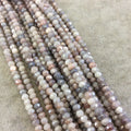 4mm Faceted Mystic Moonstone Rondelle Beads