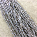 Mystic Gray Moonstone Rondelle Beads - 2mm x 3mm