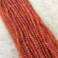 4mm Carnelian Faceted Rondelle Beads
