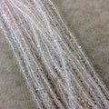Holiday Special! 3-4mm x 3-4mm Faceted Natural Crystal Clear Quartz  Rondelle Shaped Beads - 13" Strand (~ 110 Beads)