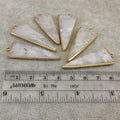 Jeweler's Lot OOAK Gold Plated Natural Moonstone Faceted Flat Back Arrow Assorted Copper Bezel Pendants "MS-20" 37-40mm - Sold As Shown!